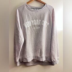 TORKIA Apparel NEW YORK City spellout crewneck sweatshirt 2XL Grey long sleeve